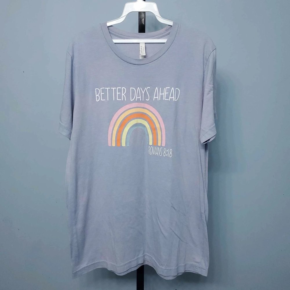 3/$15 Bella Canvas Purple Better Days Ahead Graphic Print T-Shirt |Size: L - Picture 2 of 6